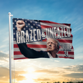 Trump 24 Grazed Unfazed Retro Flag 2781 - Adult & Kids T-Shirts, Sweatshirts & Hoodies apparel design preview 1