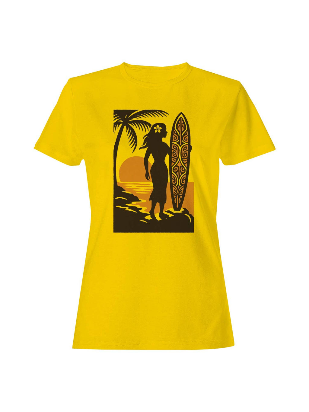 Tropical Sunset Surfer Art Women's - Adult & Kids T-Shirts, Sweatshirts & Hoodies apparel design preview 1