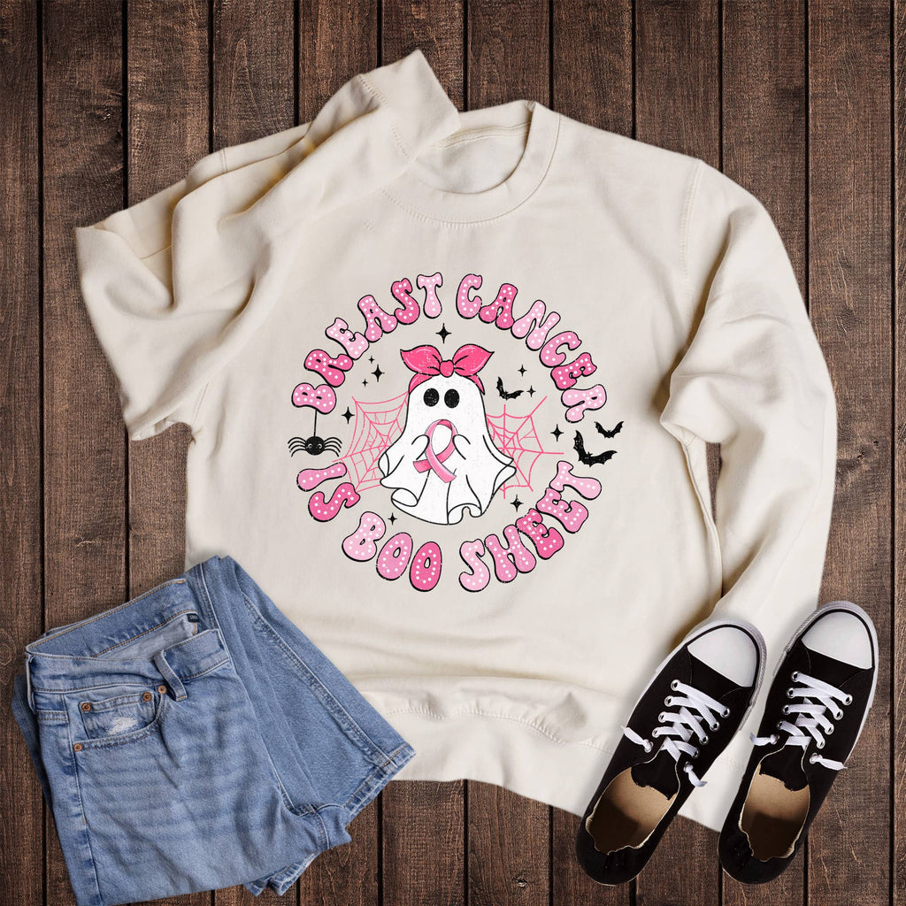 Breast Cancer Boo Sheet Ghost - Adult & Kids T-Shirts, Sweatshirts & Hoodies apparel design preview 1