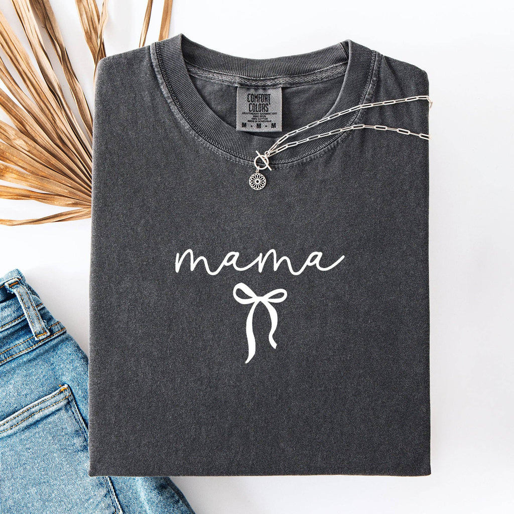 Mama, Minimalist Ribbon, Mother's Day Comfort Colors - Adult & Kids T-Shirts, Sweatshirts & Hoodies apparel design preview 1