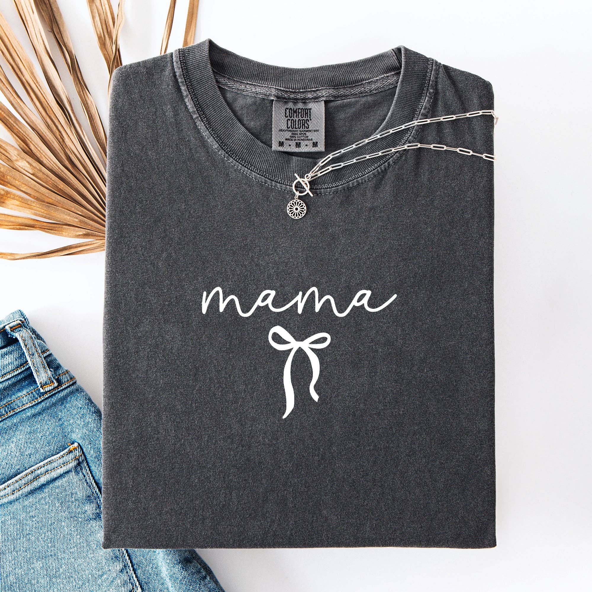 Mama, Minimalist Ribbon, Mother's Day Comfort Colors - Adult & Kids T-Shirts, Sweatshirts & Hoodies apparel design preview 1