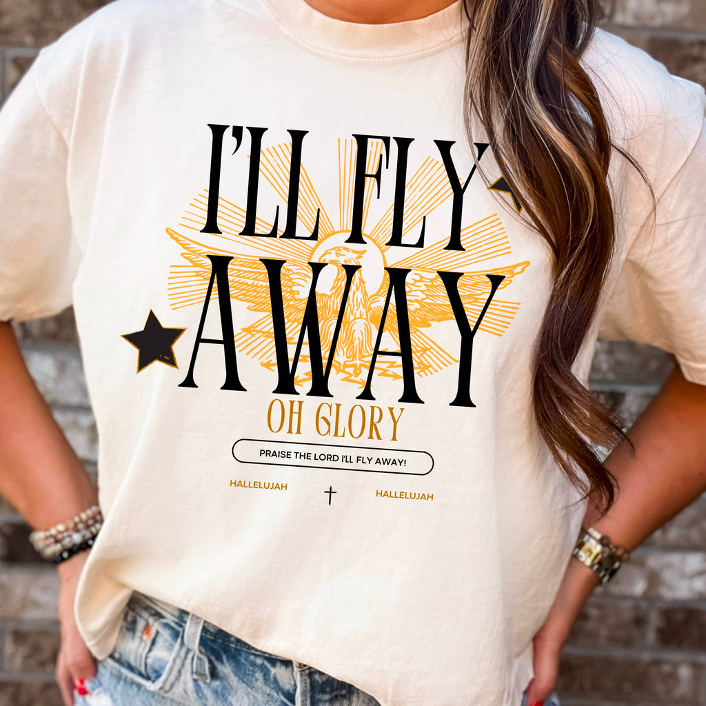 I'Ll Fly Away Christian Graphic Comfort Colors - Adult & Kids T-Shirts, Sweatshirts & Hoodies apparel design preview 1