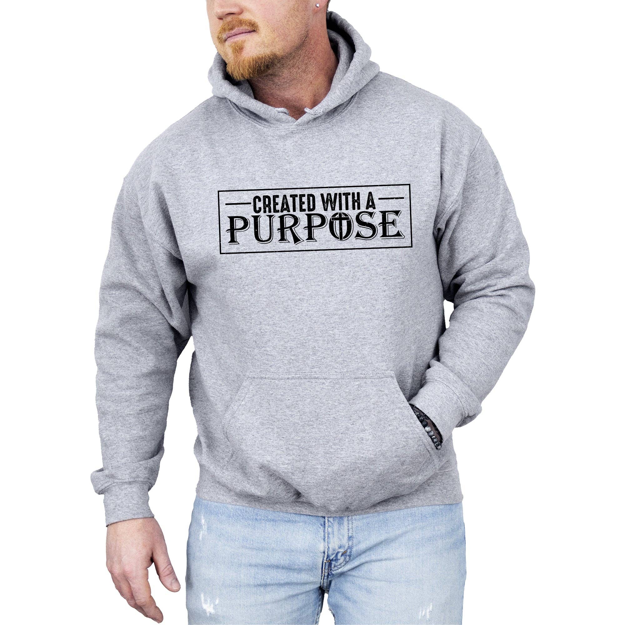 Created with A Purpose, Christian Religious - Adult & Kids T-Shirts, Sweatshirts & Hoodies apparel design preview 1