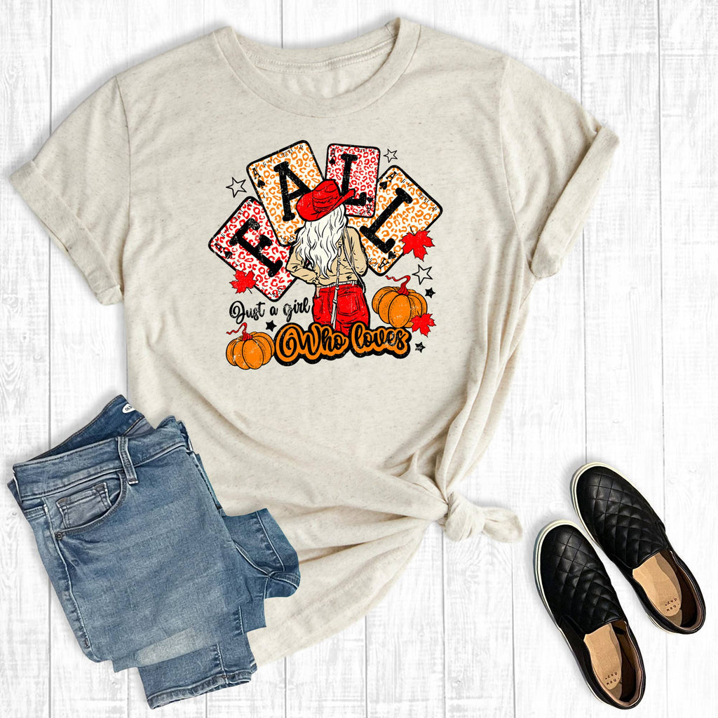 Western Fall Just A Girl Who Loves Graphic - Adult & Kids T-Shirts, Sweatshirts & Hoodies apparel design preview 1