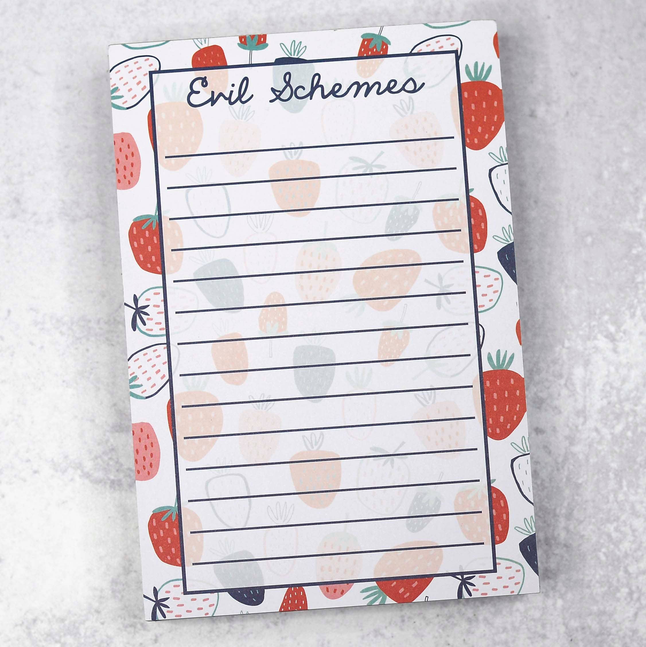 Evil Schemes Notepad - Adult & Kids T-Shirts, Sweatshirts & Hoodies apparel design preview 1