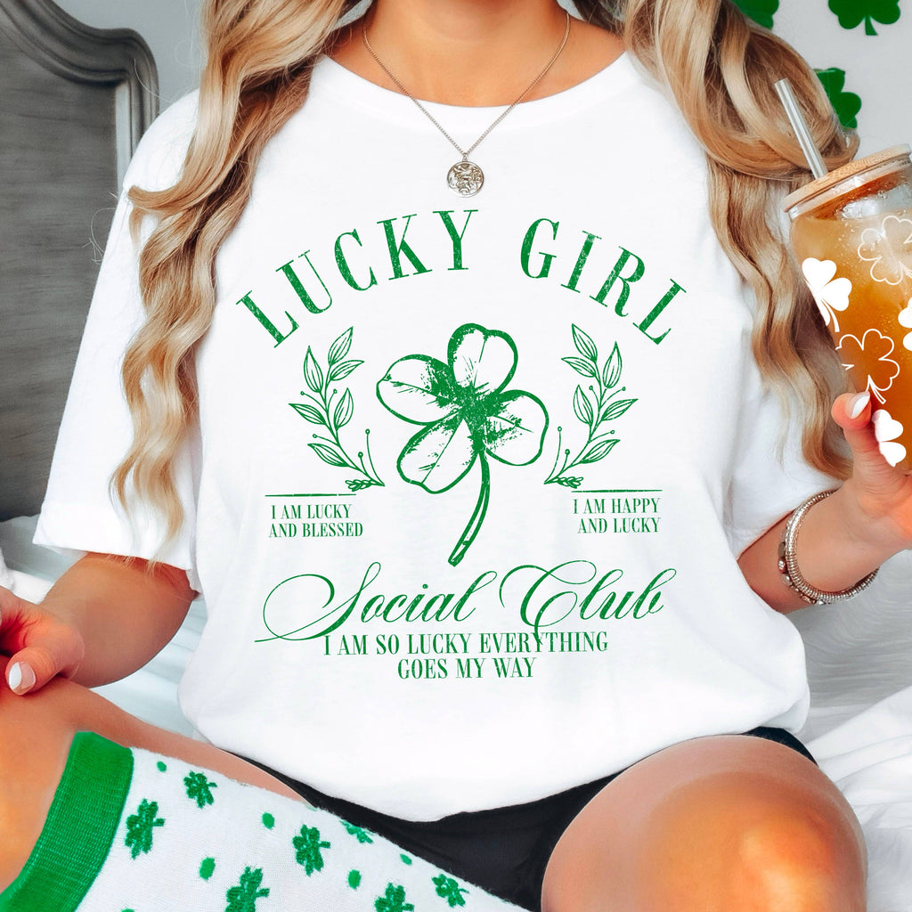 Lucky Girl St. Patrick'S Day Graphic Comfort Colors - Adult & Kids T-Shirts, Sweatshirts & Hoodies apparel design preview 1