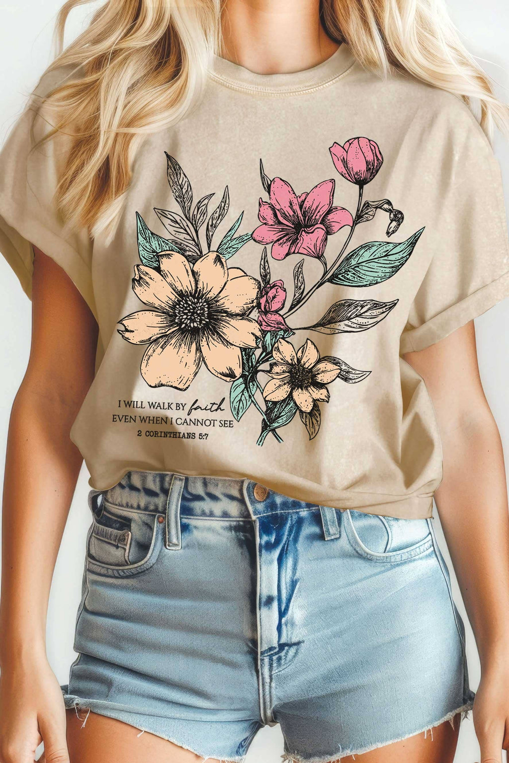 I Will Walk Faith Flower Mineral Graphic - Adult & Kids T-Shirts, Sweatshirts & Hoodies apparel design preview 1