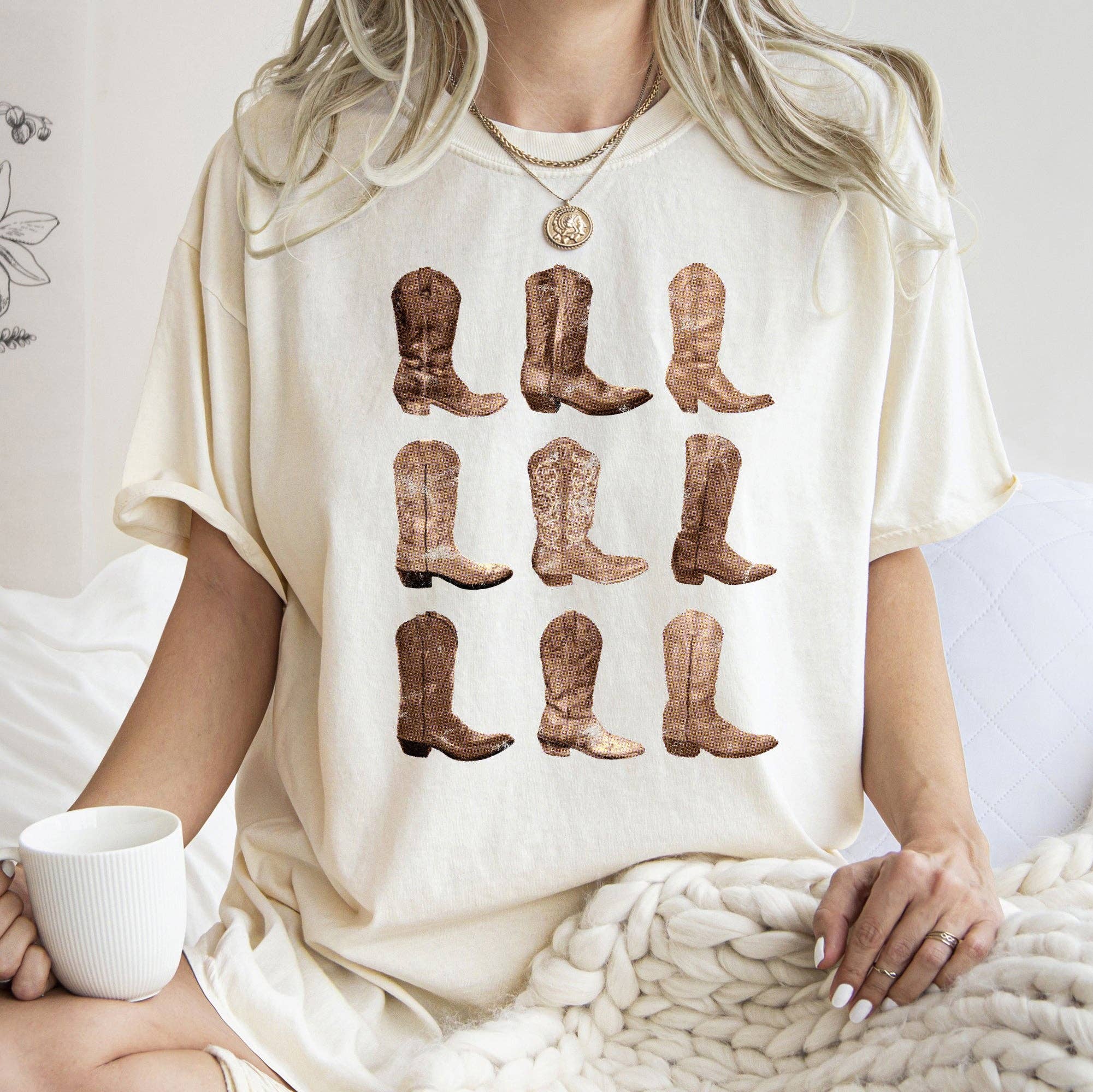 Cowboy Boots, Western, Retro, Vintage, Country, - Adult & Kids T-Shirts, Sweatshirts & Hoodies apparel design preview 1