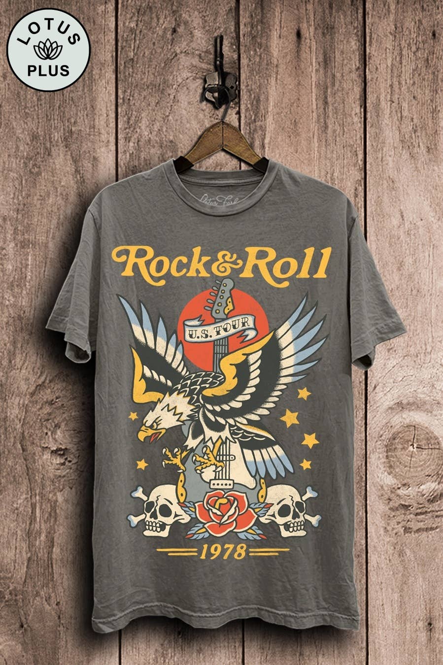 Rock Roll Eagle Tattoo Graphic Top - Adult & Kids T-Shirts, Sweatshirts & Hoodies apparel design preview 1