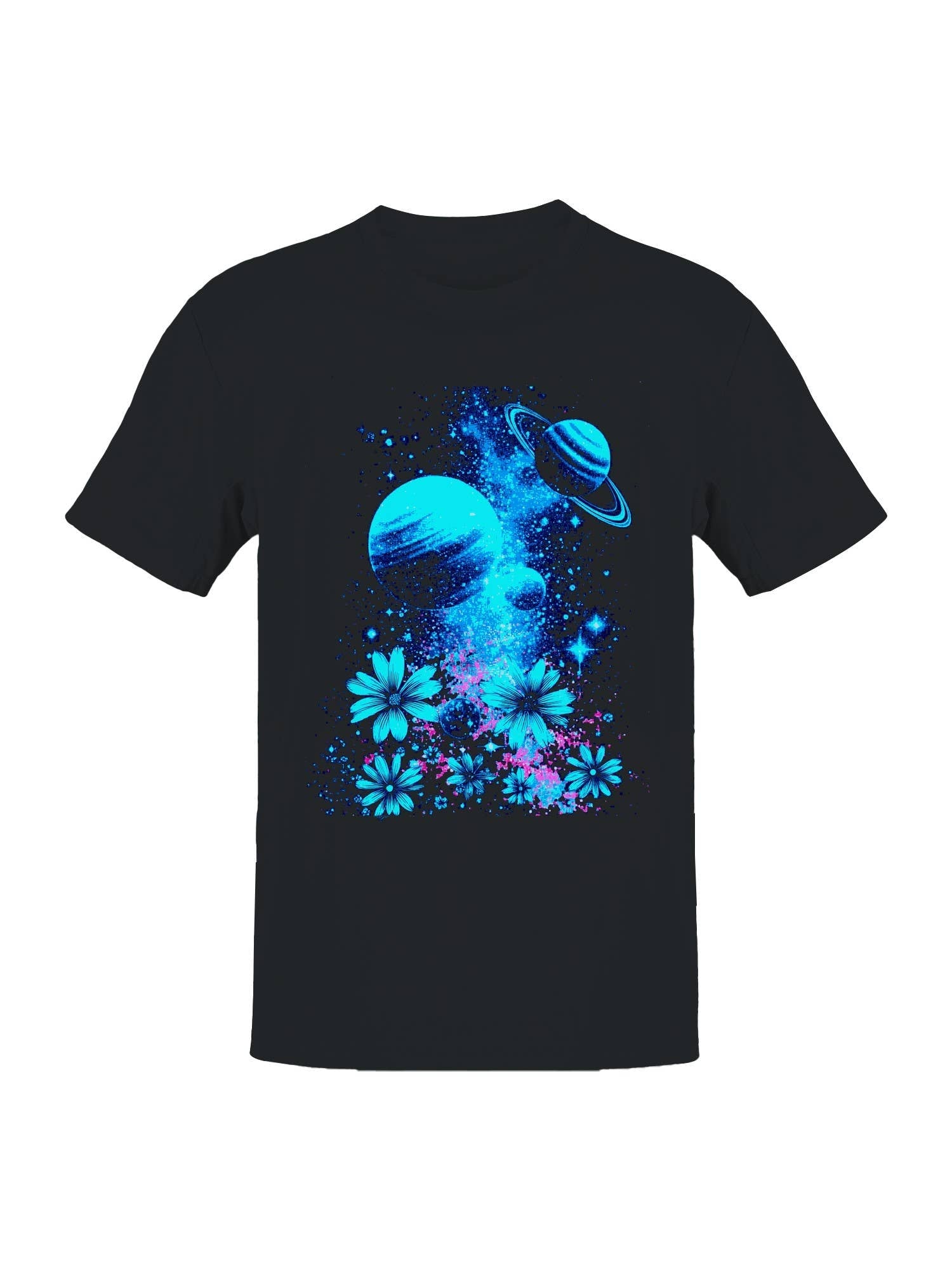 Cosmic Floral Journey Men's - Adult & Kids T-Shirts, Sweatshirts & Hoodies apparel design preview 1