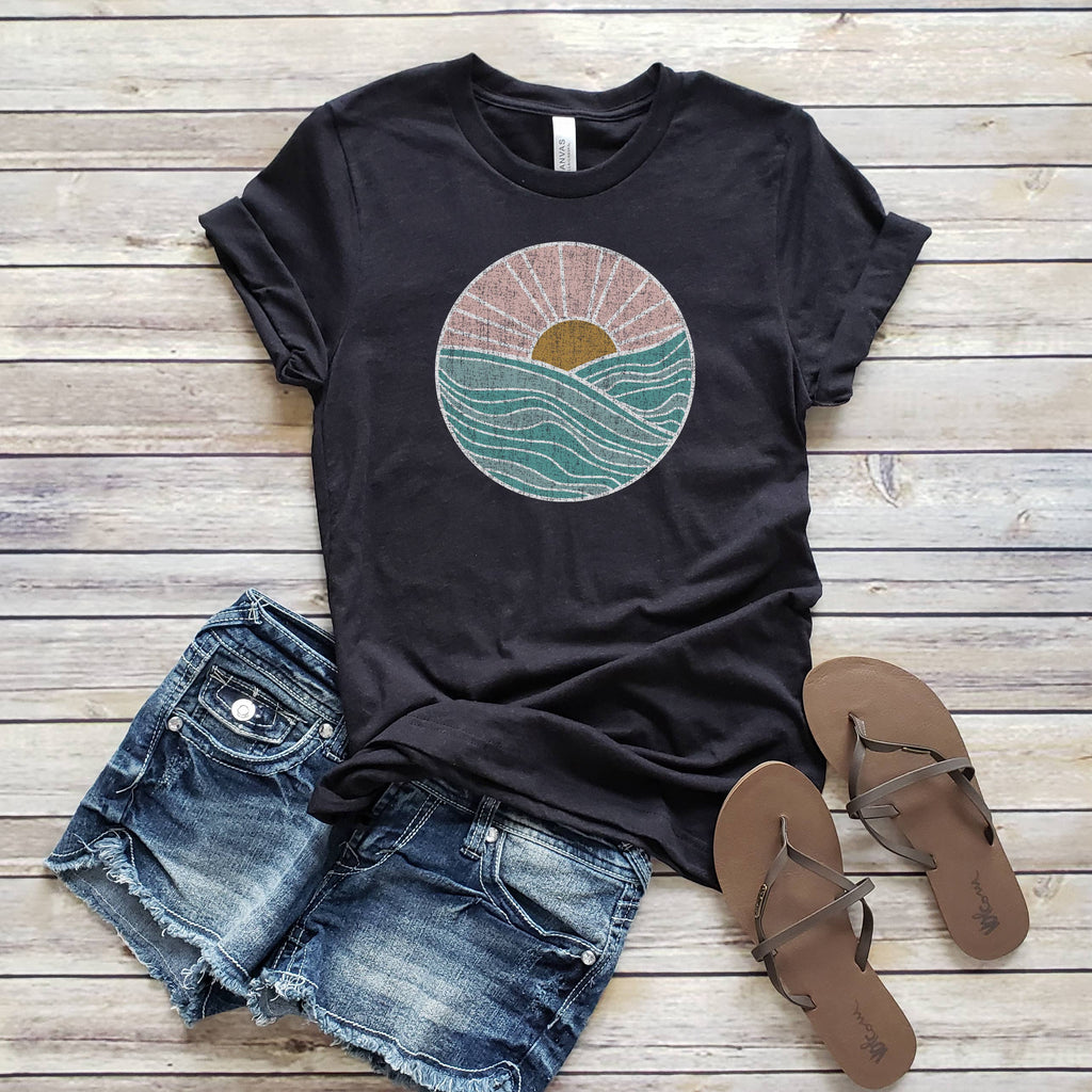 Pink Sunset Summer Sizes XS-2XL - Adult & Kids T-Shirts, Sweatshirts & Hoodies apparel design preview 1
