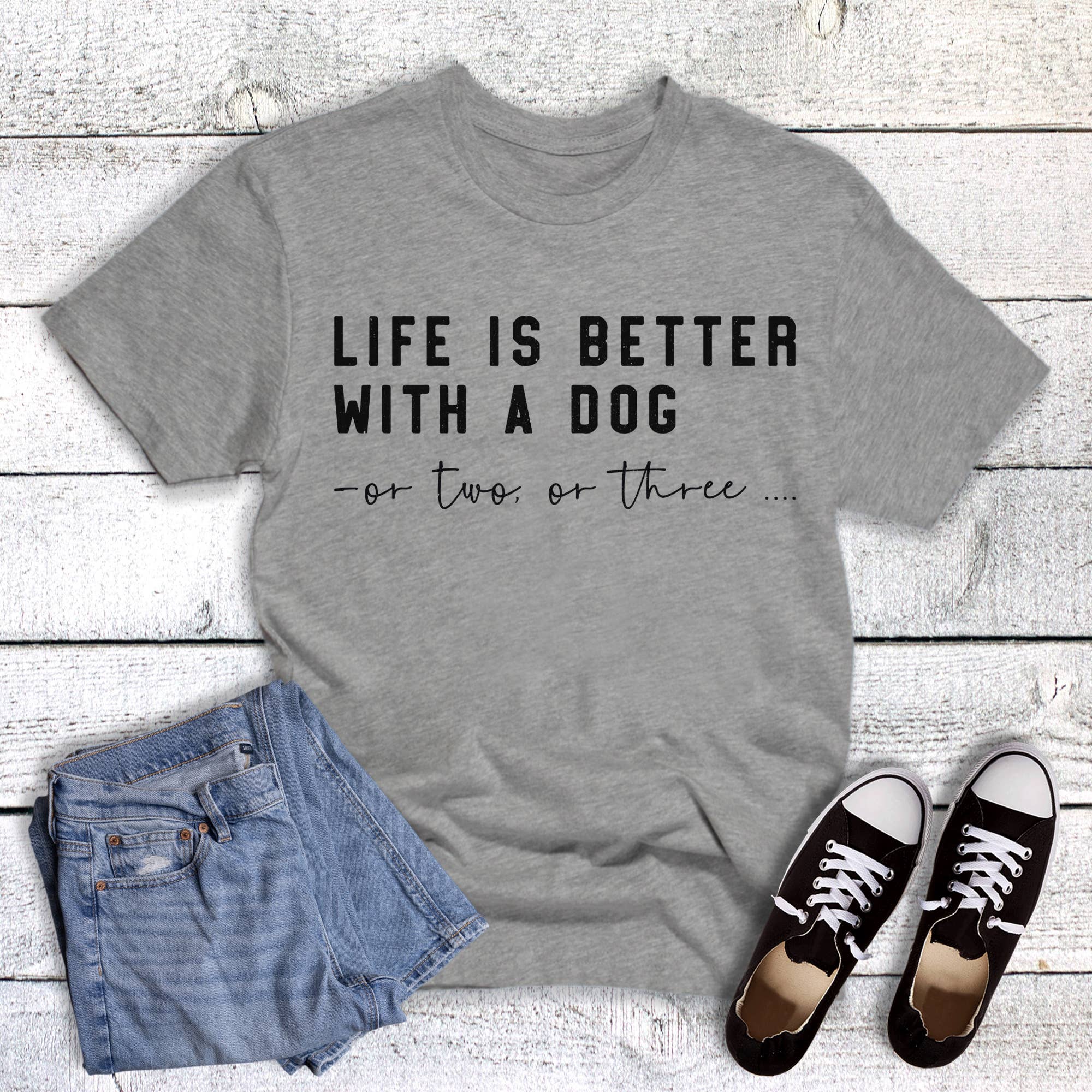Pets Life Is Better with A Dog Graphic - Adult & Kids T-Shirts, Sweatshirts & Hoodies apparel design preview 1