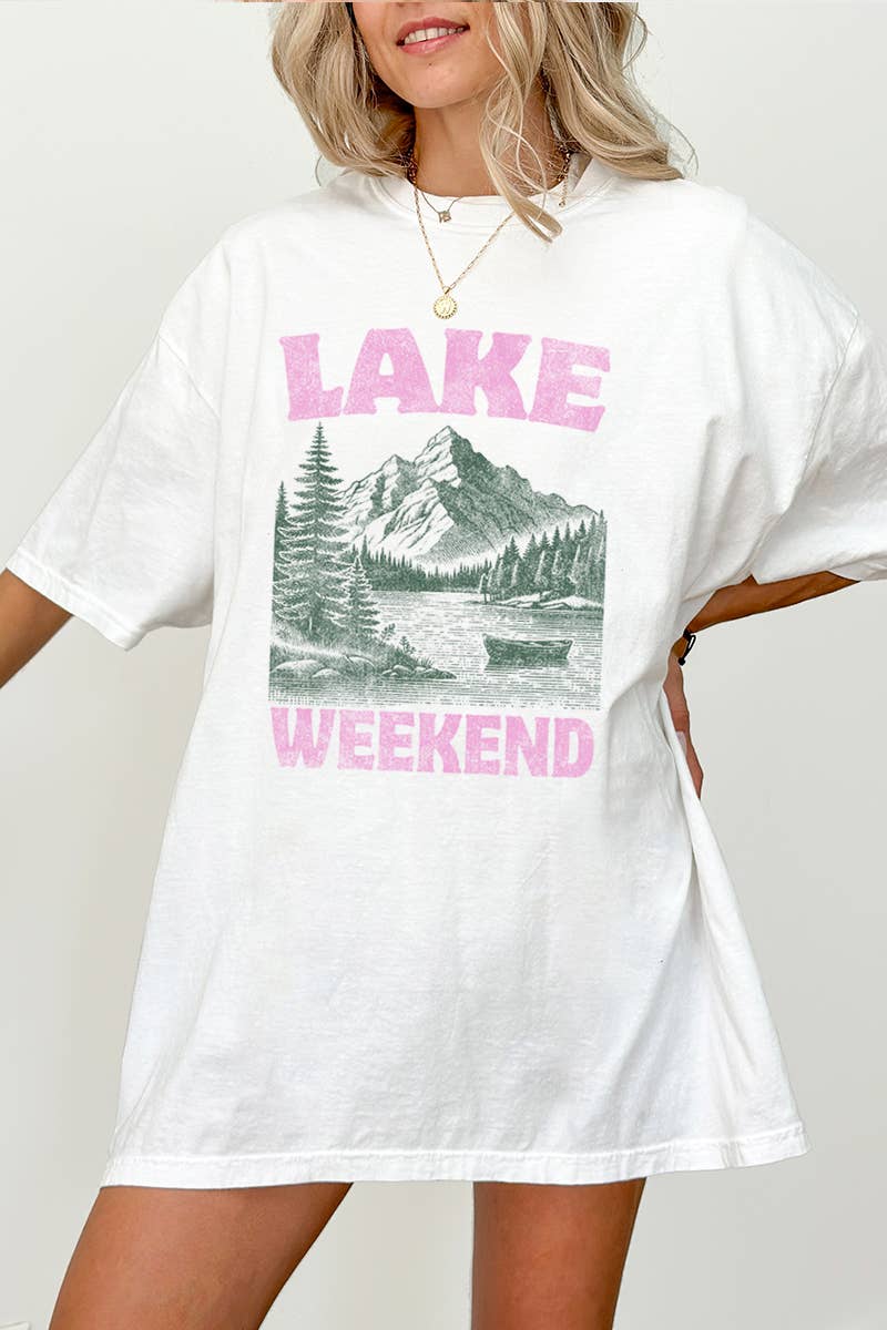 Lake Weekend Vintage Graphic Oversized - Adult & Kids T-Shirts, Sweatshirts & Hoodies apparel design preview 1