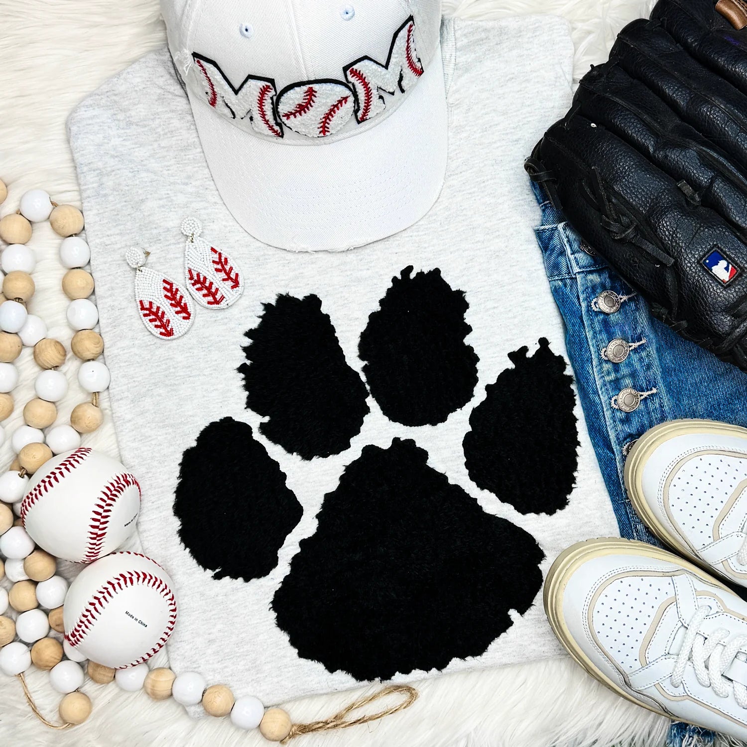 Black Paw Fluffy - Adult & Kids T-Shirts, Sweatshirts & Hoodies apparel design preview 1