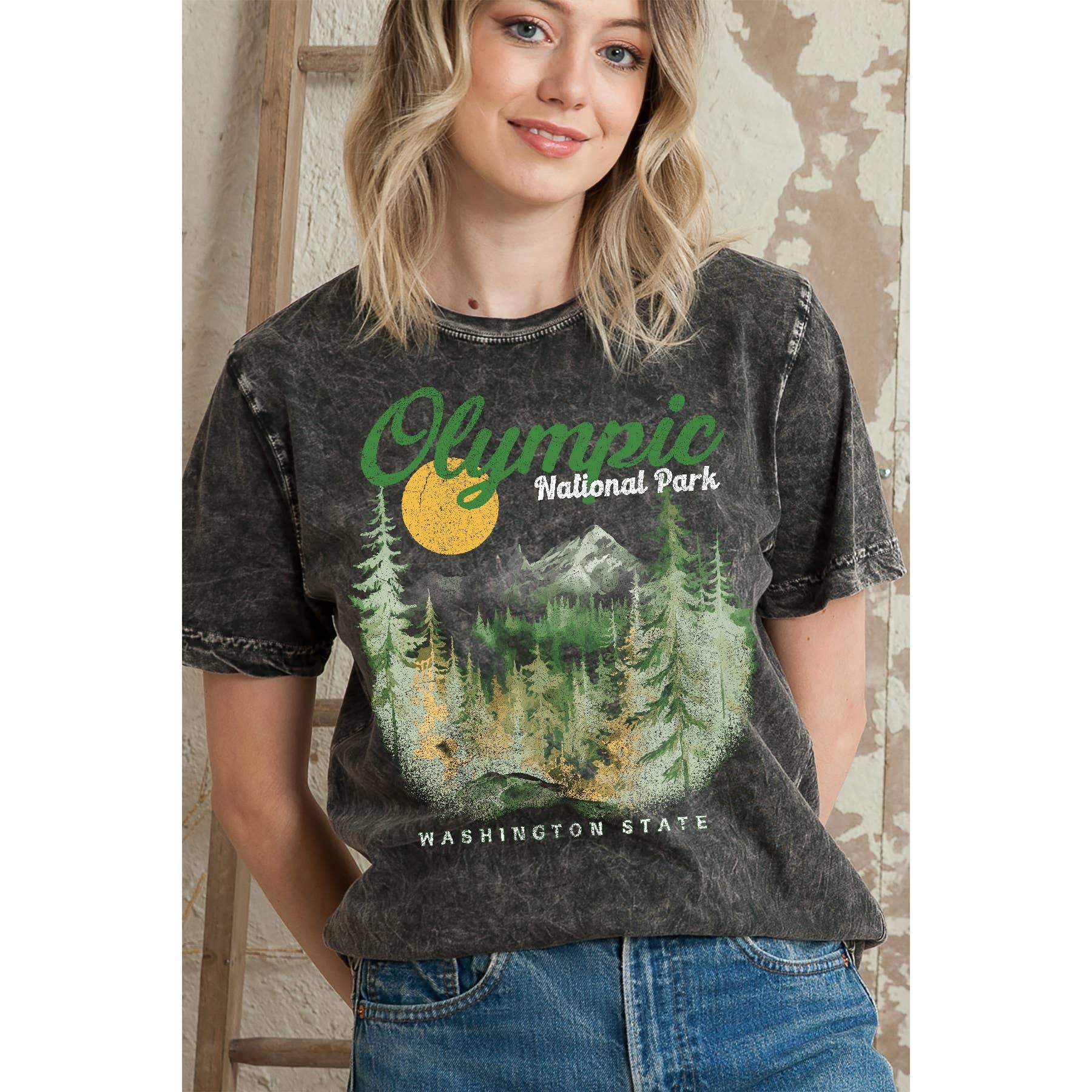 Olympic National Park Washington State Mineral Washed - Adult & Kids T-Shirts, Sweatshirts & Hoodies apparel design preview 1