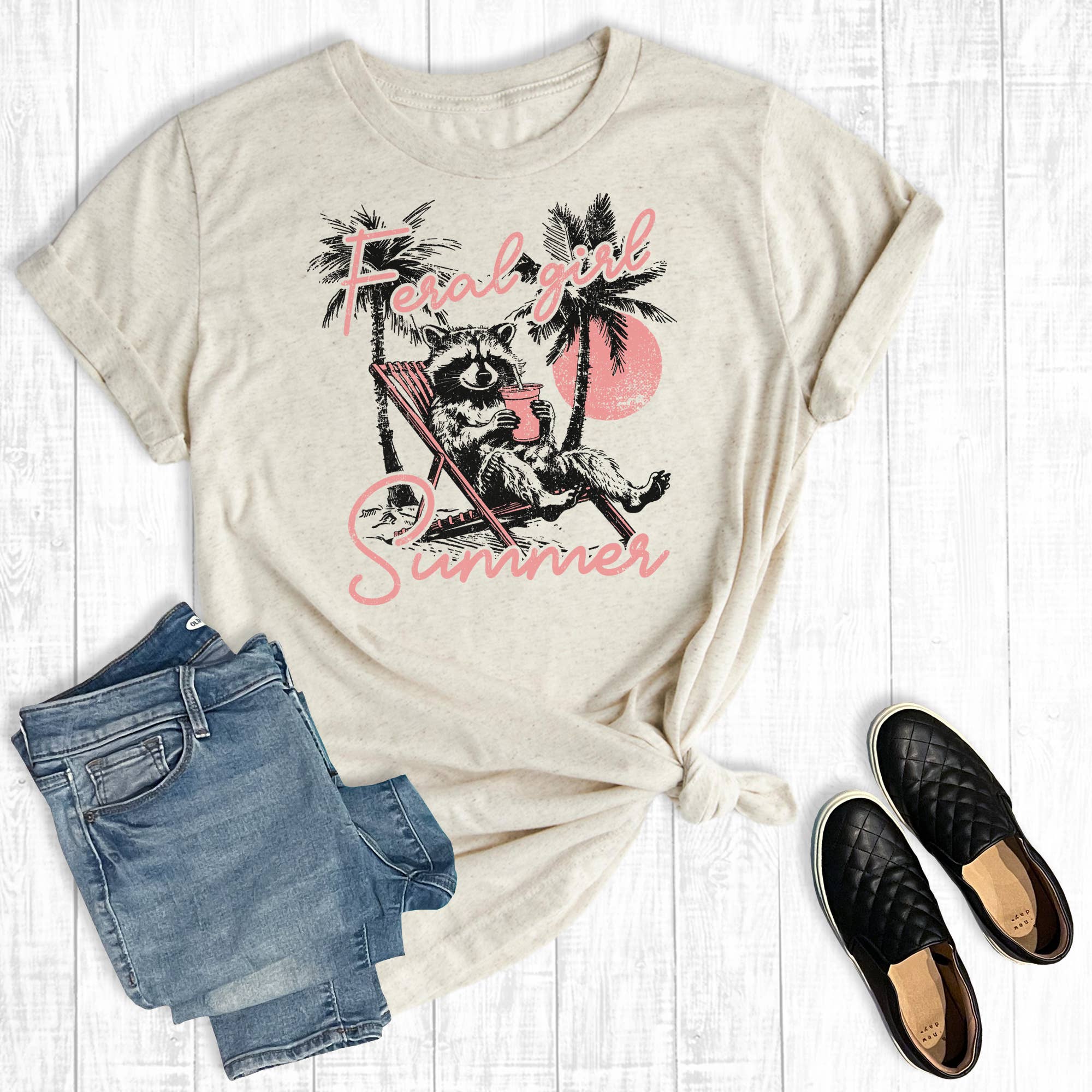 Summer Vacation Feral Girl Graphic - Adult & Kids T-Shirts, Sweatshirts & Hoodies apparel design preview 1