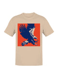 Bold Blue Eagle On Red Canvas Men's - Adult & Kids T-Shirts, Sweatshirts & Hoodies apparel design preview 1