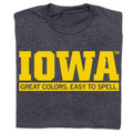 Iowa: Great Colors Easy To Spell Charcoal - Adult & Kids T-Shirts, Sweatshirts & Hoodies apparel design preview 1