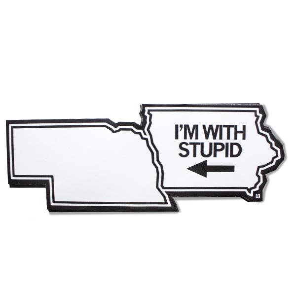 I'm with Stupid Die-Cut Sticker - Adult & Kids T-Shirts, Sweatshirts & Hoodies apparel design preview 1