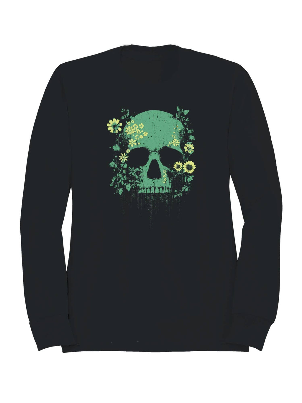 Floral Skull Grunge Art Men's - Adult & Kids T-Shirts, Sweatshirts & Hoodies apparel design preview 1