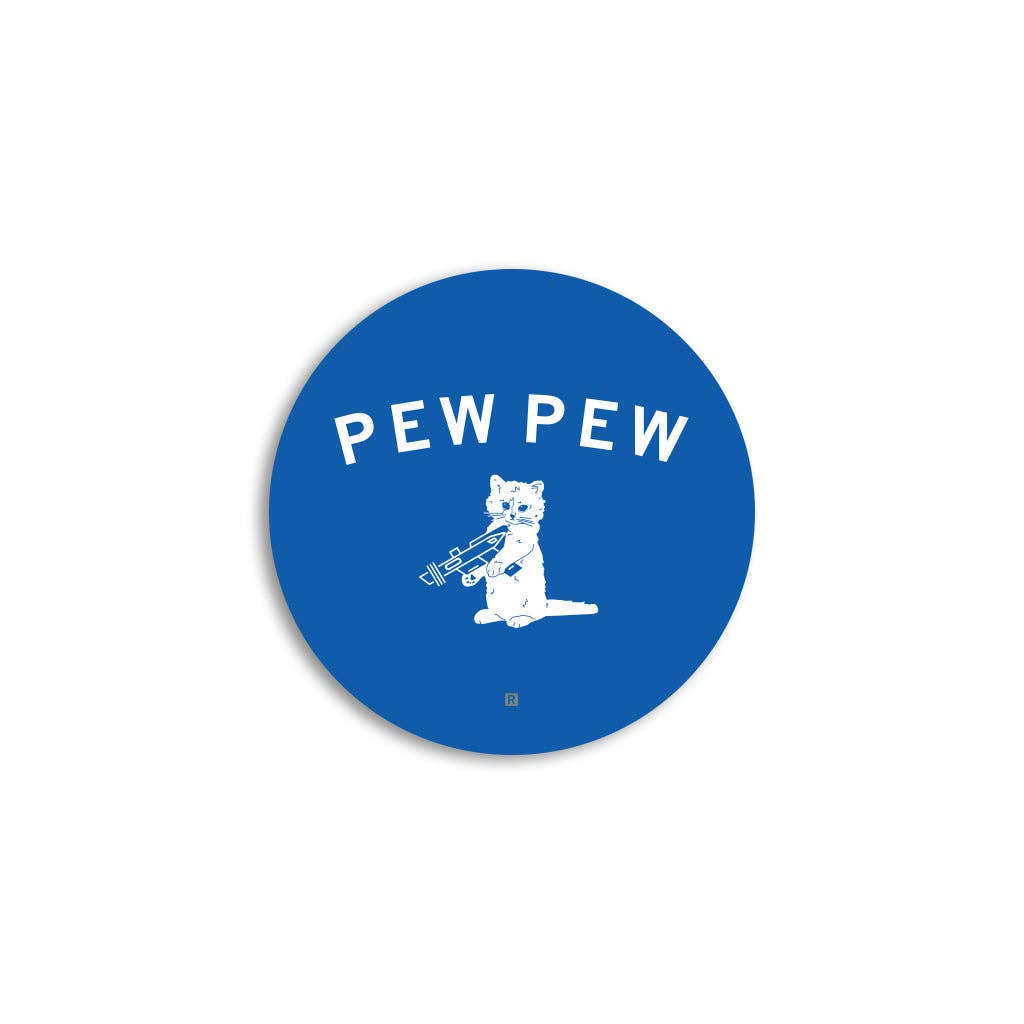 Pew Curved Logo Mini Circle Sticker - Adult & Kids T-Shirts, Sweatshirts & Hoodies apparel design preview 1