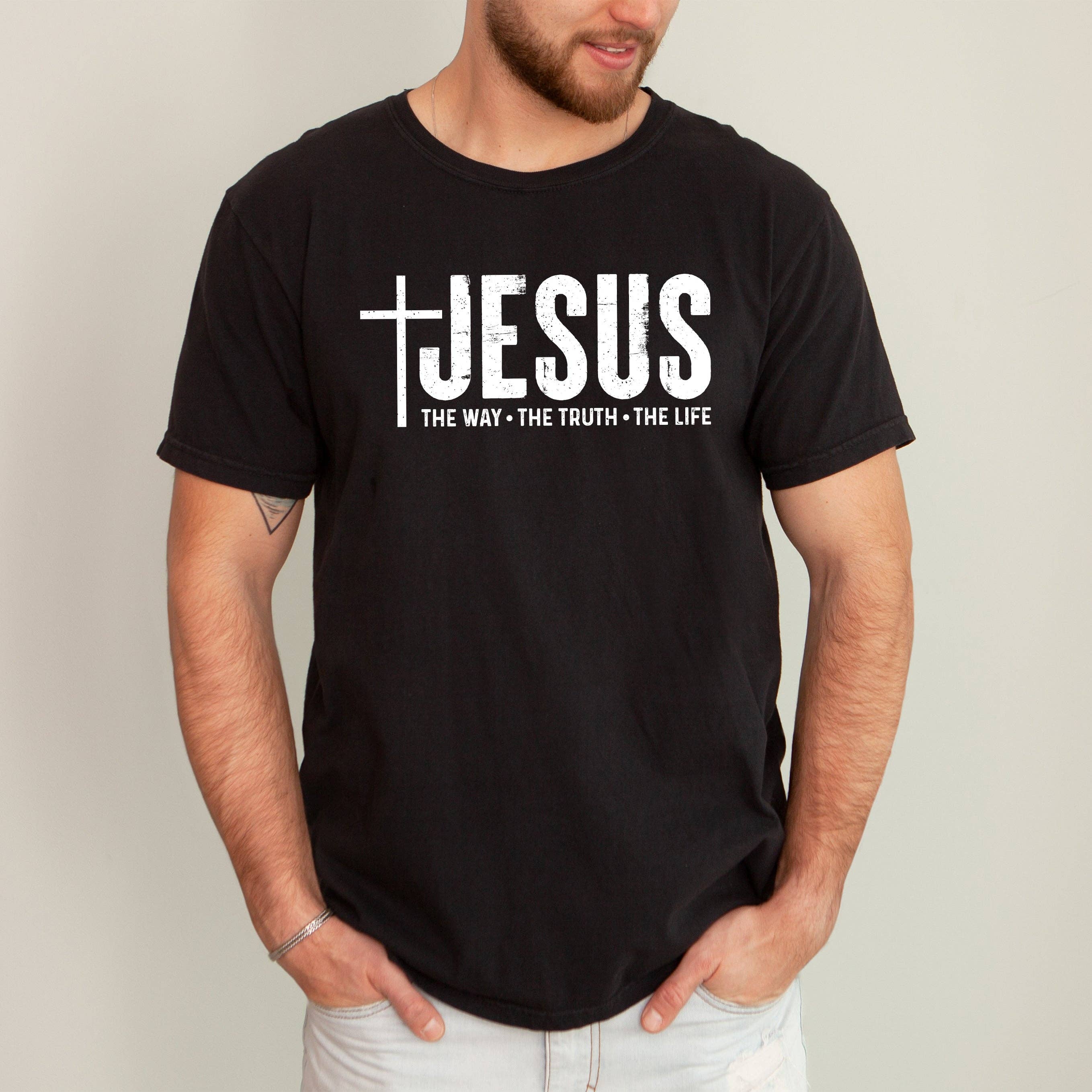 Jesus, the Way, Truth, Life, Christian Gospel - Adult & Kids T-Shirts, Sweatshirts & Hoodies apparel design preview 1