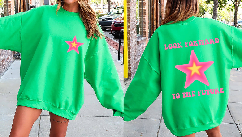 Look Forward To the Future, Retro, Aesthetic, Y2K - Adult & Kids T-Shirts, Sweatshirts & Hoodies apparel design preview 1