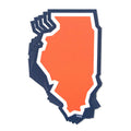 Illinois Outline Orange Blue Die-Cut Sticker - Adult & Kids T-Shirts, Sweatshirts & Hoodies apparel design preview 1
