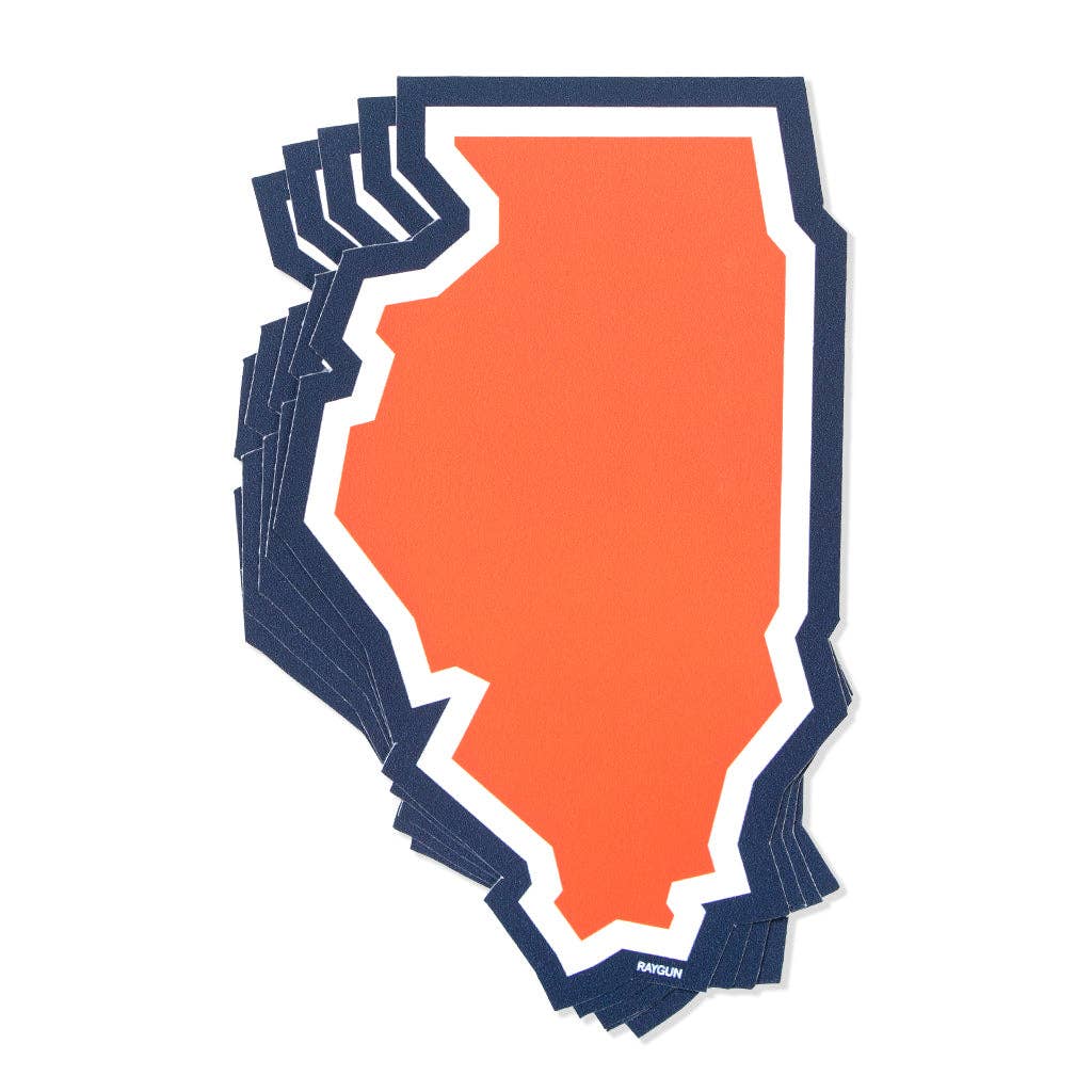 Illinois Outline Orange Blue Die-Cut Sticker - Adult & Kids T-Shirts, Sweatshirts & Hoodies apparel design preview 1