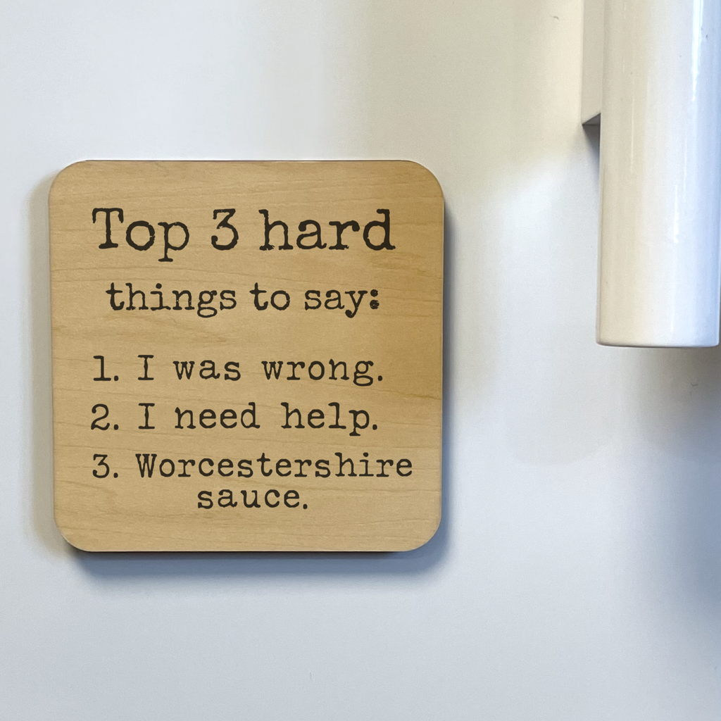 Top 3 Hard Things To Say Magnet/Drink Coaster - Adult & Kids T-Shirts, Sweatshirts & Hoodies apparel design preview 1