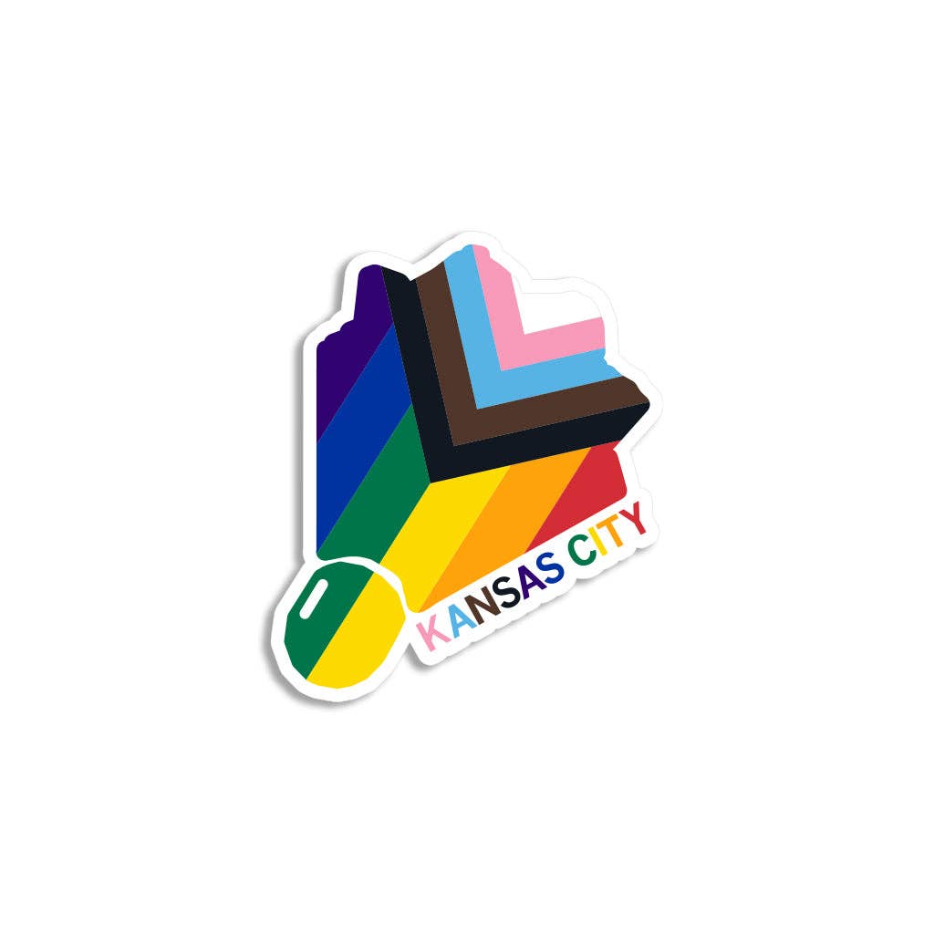 Kc Shuttlecock Progress Pride Flag Die-Cut Sticker - Adult & Kids T-Shirts, Sweatshirts & Hoodies apparel design preview 1