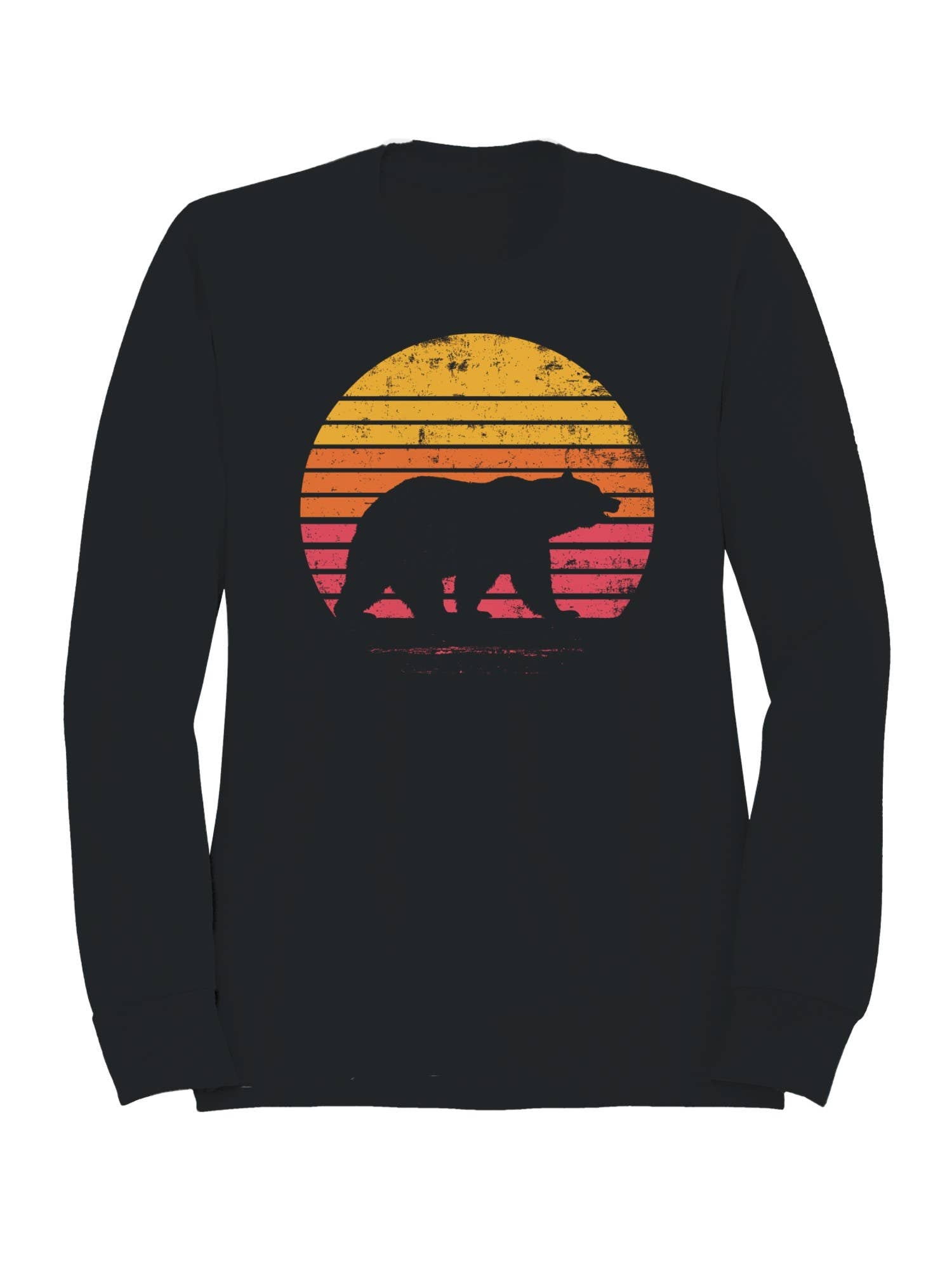 Vintage Sunset Bear Silhouette Men's - Adult & Kids T-Shirts, Sweatshirts & Hoodies apparel design preview 1