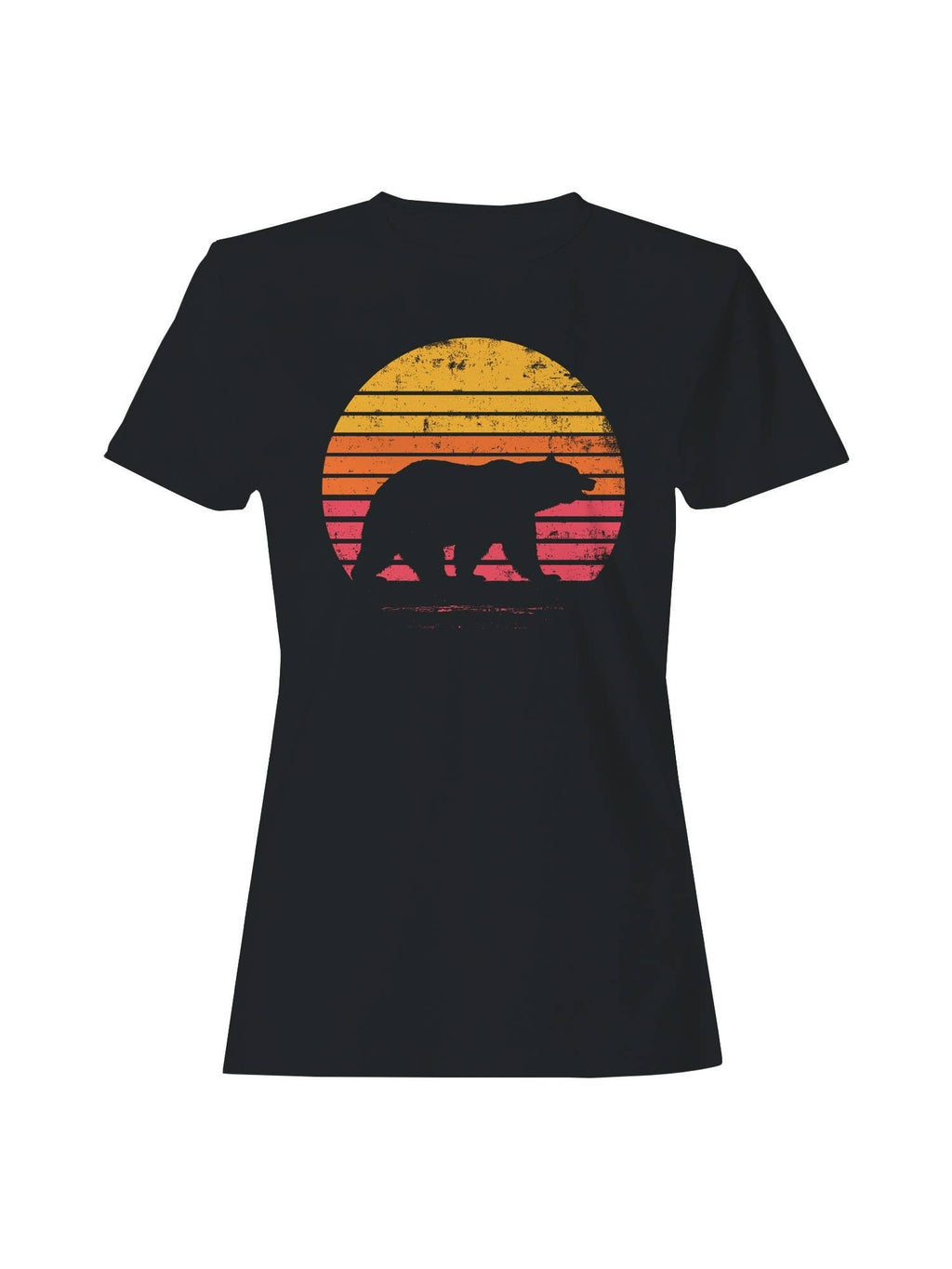 Vintage Sunset Bear Silhouette Women's - Adult & Kids T-Shirts, Sweatshirts & Hoodies apparel design preview 1