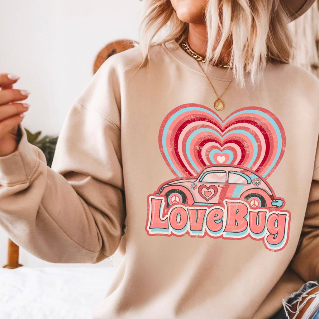 Love Bug Retro Valentine's Day - Adult & Kids T-Shirts, Sweatshirts & Hoodies apparel design preview 1