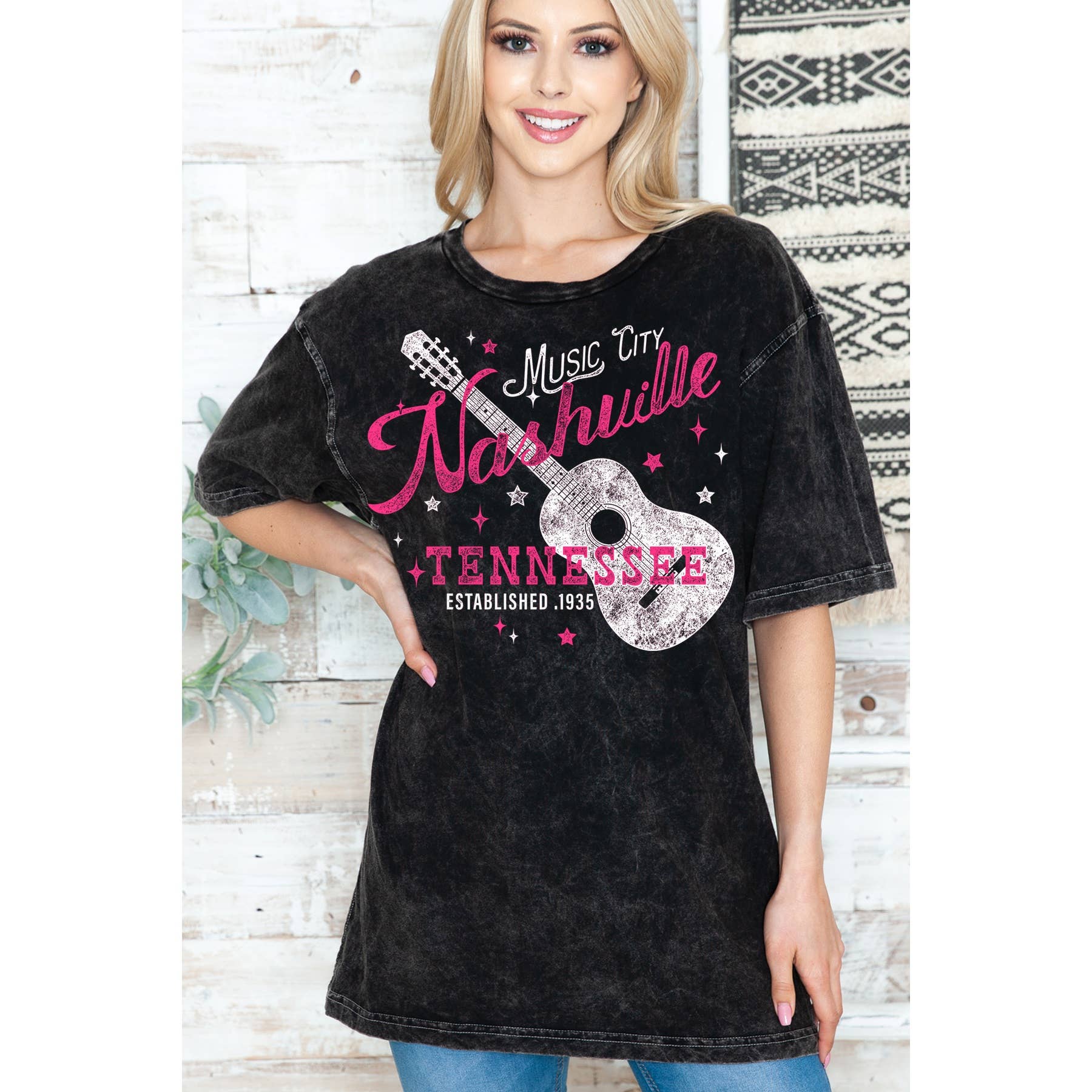 Nashville Tennessee -Unisex Oversized Mineral Wash - Adult & Kids T-Shirts, Sweatshirts & Hoodies apparel design preview 1