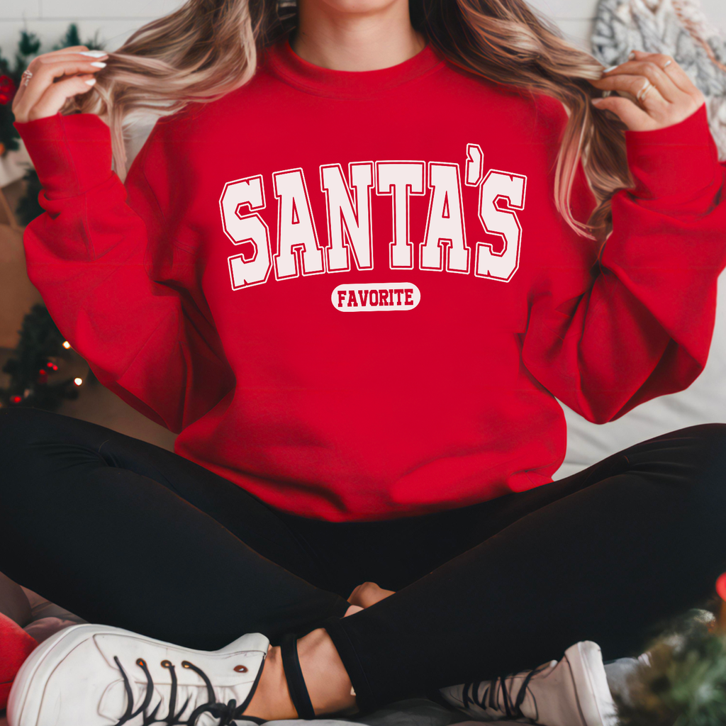 Santa'S Favorite Christmas Crewneck - Adult & Kids T-Shirts, Sweatshirts & Hoodies apparel design preview 1