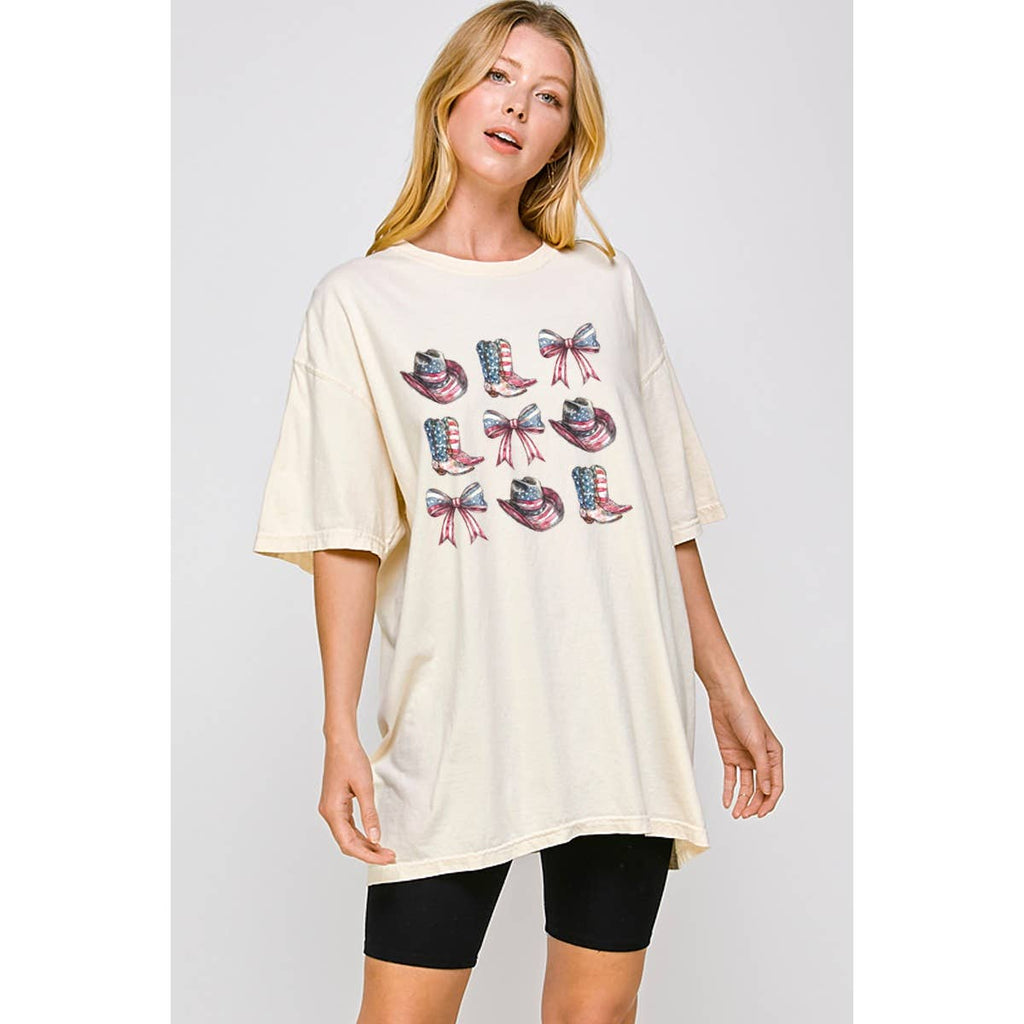 Coquette Fourth of July Graphic Oversized - Adult & Kids T-Shirts, Sweatshirts & Hoodies apparel design preview 1