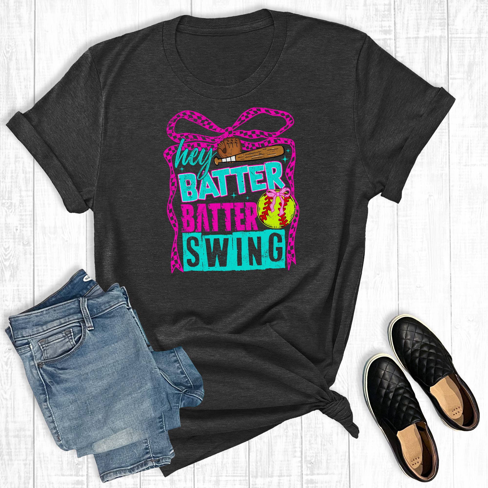 Softball Hey Batter Graphic - Adult & Kids T-Shirts, Sweatshirts & Hoodies apparel design preview 1