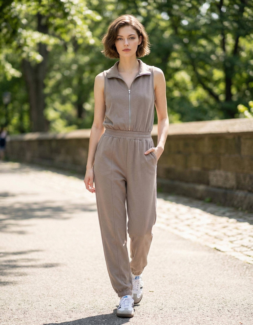 0324 Sleeveless Zippered Modal Scuba Jumpsuit - Adult & Kids T-Shirts, Sweatshirts & Hoodies apparel design preview 1