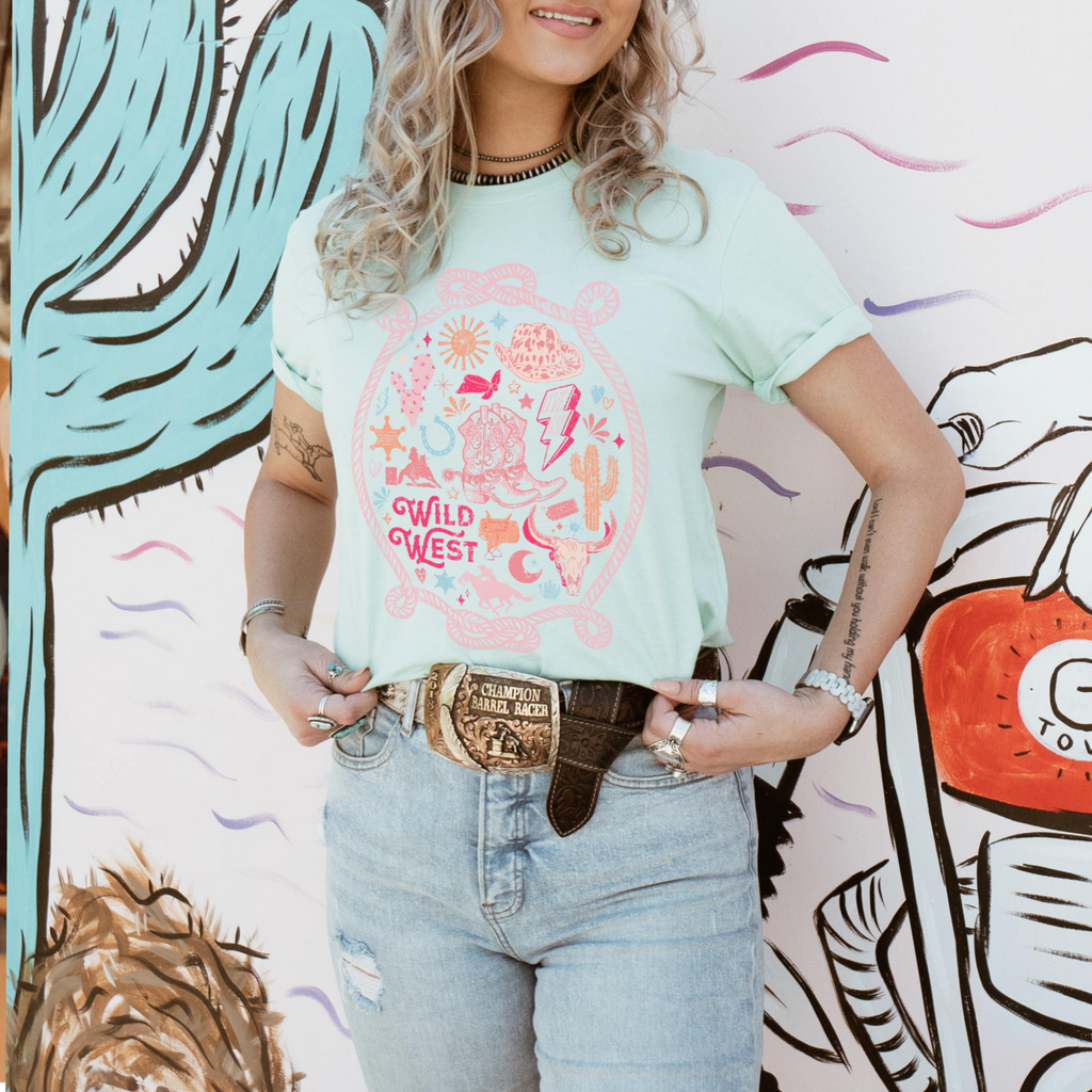 Wild West Preppy Western Graphic - Adult & Kids T-Shirts, Sweatshirts & Hoodies apparel design preview 1