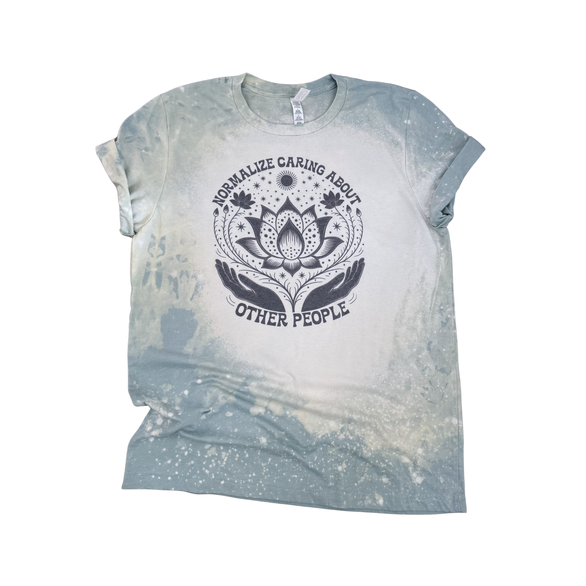 Normalize Caring About Other People Bleached Lotus - Adult & Kids T-Shirts, Sweatshirts & Hoodies apparel design preview 1