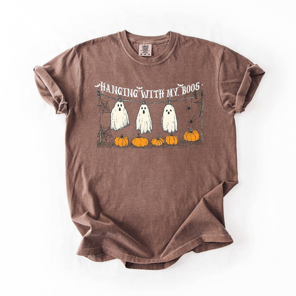 Hanging with My Boos, Ghosts, Halloween Pumpkins - Adult & Kids T-Shirts, Sweatshirts & Hoodies apparel design preview 1