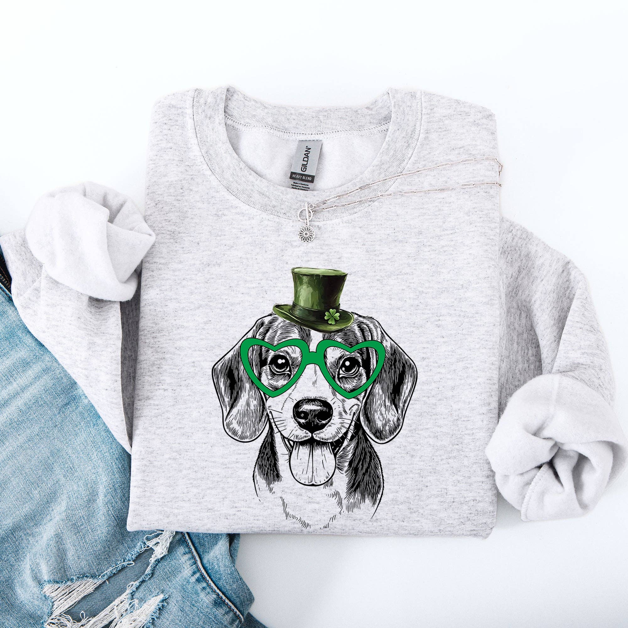 Beagle, Dog, St Patrick's Day, Lucky, Irish - Adult & Kids T-Shirts, Sweatshirts & Hoodies apparel design preview 1