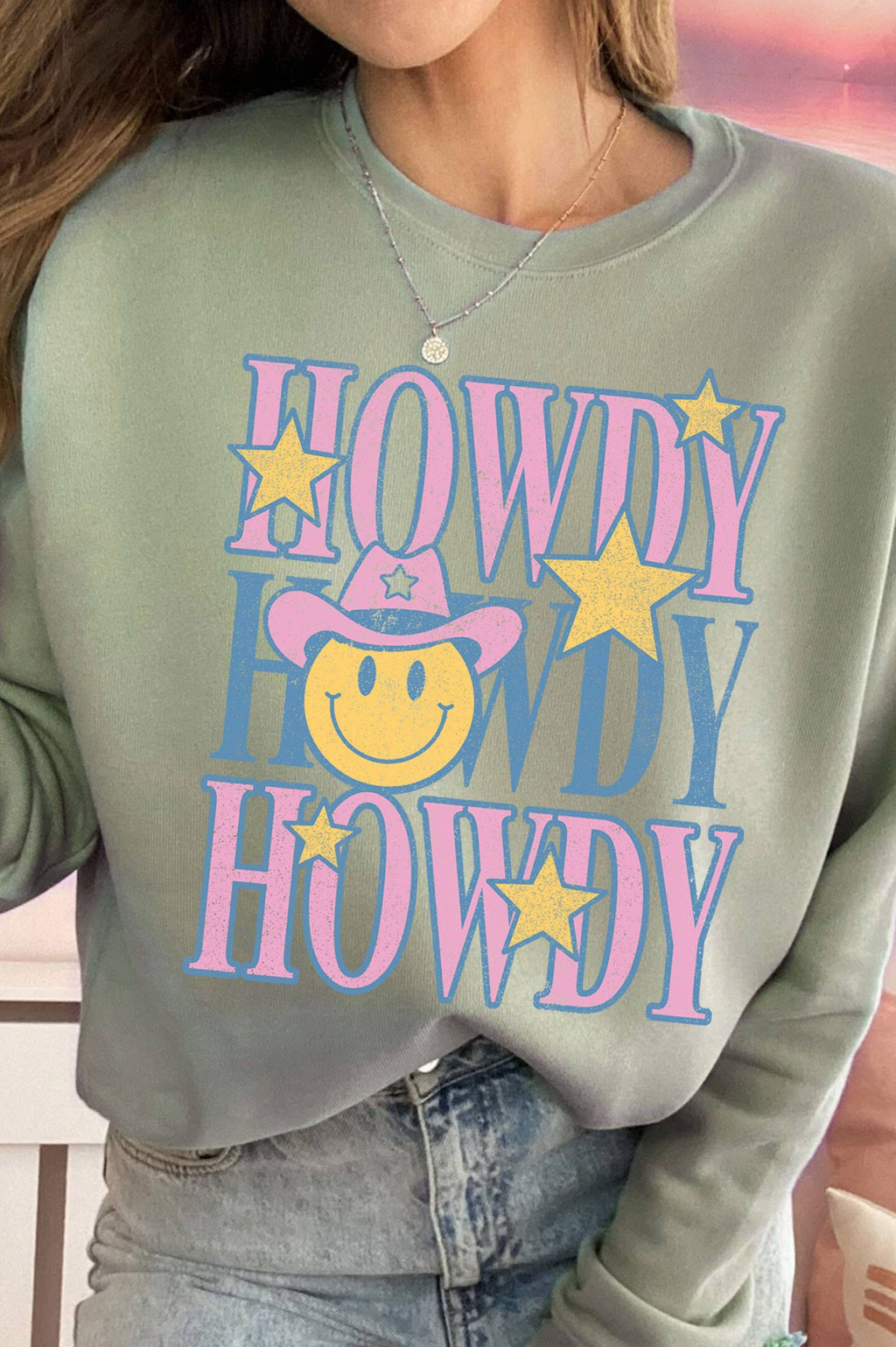 Howdy Smile Cowboy Graphic Brushed - Adult & Kids T-Shirts, Sweatshirts & Hoodies apparel design preview 1