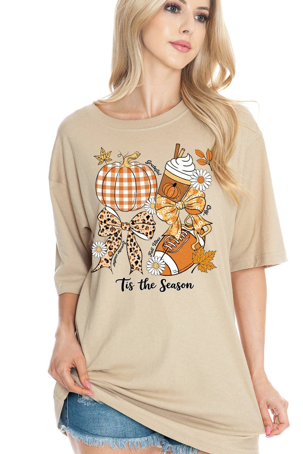 Women Fall Theme Graphic Print Oversize Top - Adult & Kids T-Shirts, Sweatshirts & Hoodies apparel design preview 1