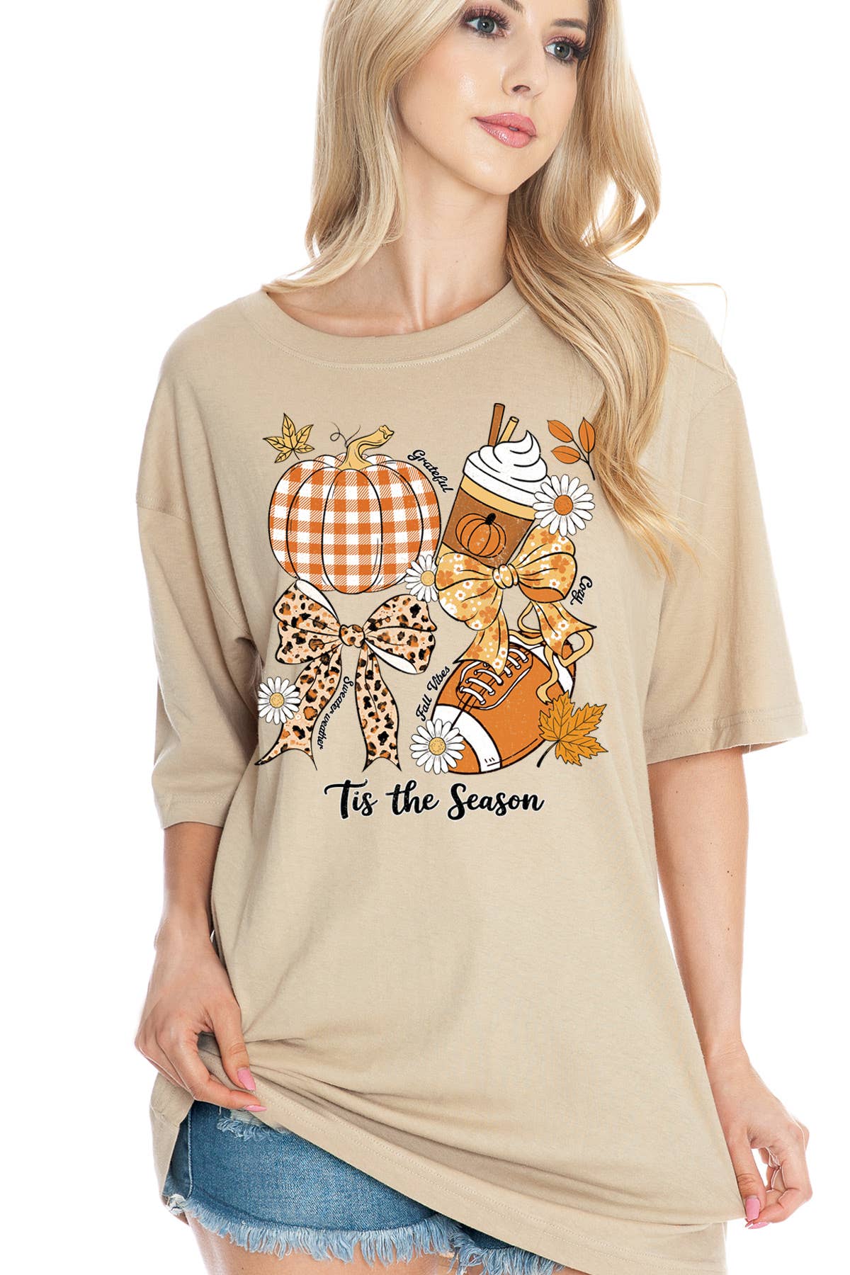 Women Fall Theme Graphic Print Oversize Top - Adult & Kids T-Shirts, Sweatshirts & Hoodies apparel design preview 1