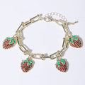 Gold Cz Bracelet with 4 Strawberry Charms - Adult & Kids T-Shirts, Sweatshirts & Hoodies apparel design preview 1