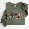 Christmas Calves, Cow Lovers Santa Farm Life Xmas - Adult & Kids T-Shirts, Sweatshirts & Hoodies apparel design preview 1