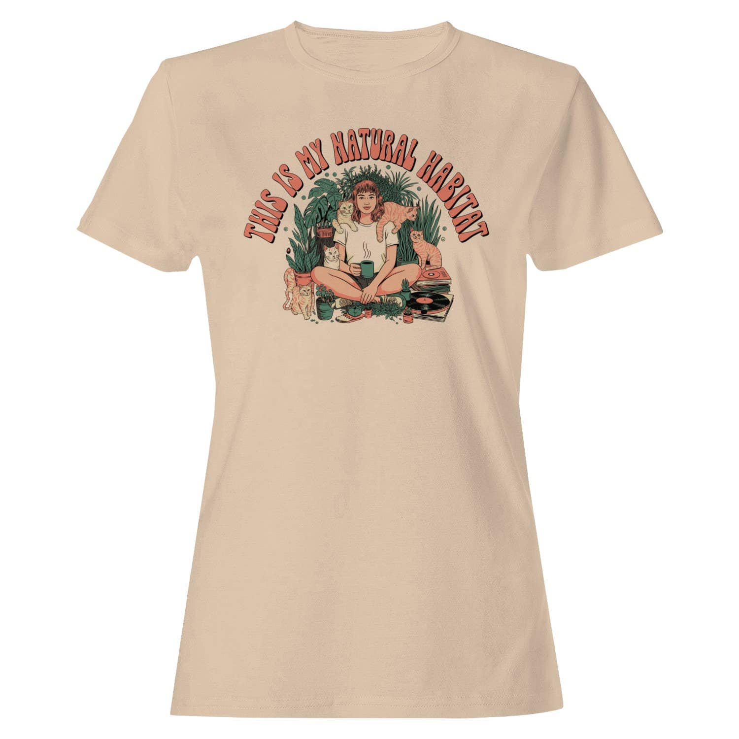 Natural Habitat Cat Lover Women's - Adult & Kids T-Shirts, Sweatshirts & Hoodies apparel design preview 1