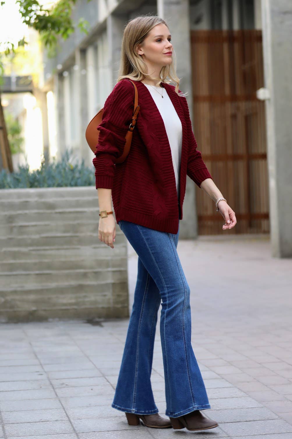....SC122826 Open Front Cable Sweater Cardigan - Adult & Kids T-Shirts, Sweatshirts & Hoodies apparel design preview 1